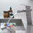 Contemporary Bathroom Sink Faucet, Waterfall Effect, , Handle, Easy To Use Fixture Spout, One Deck Mounted, Rust-128724042