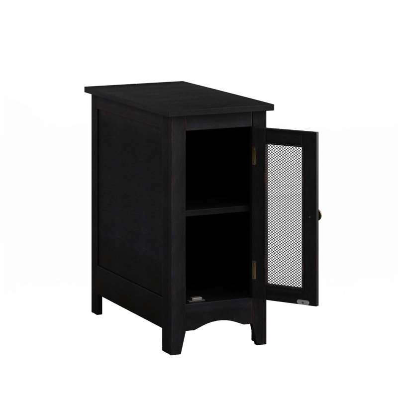 Rectangle Narrow Accent Side Table, Black