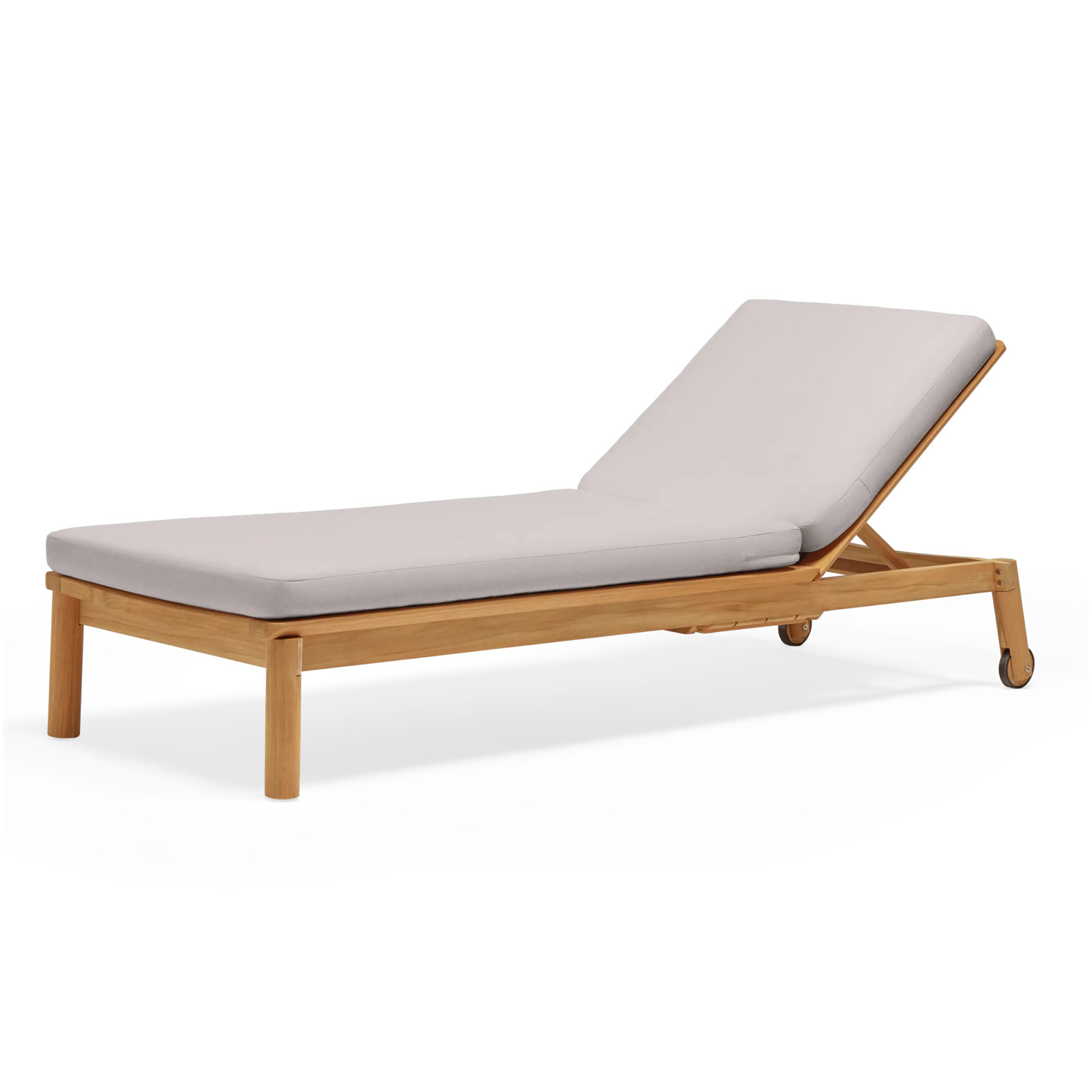 Haven 27.5'' Outdoor Teak Chaise Lounge, Sunbrella Ashe