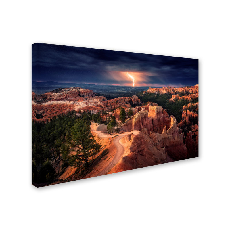 « lightning over bryce canyon », reproduction de photo sur toile tendue, 16 po x 24 po