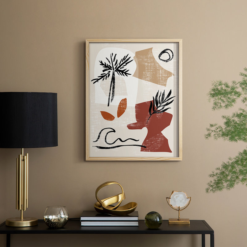 «Soft Palms III», reproduction encadrée - bois massif, H 15 po x l 12 po, Naturel