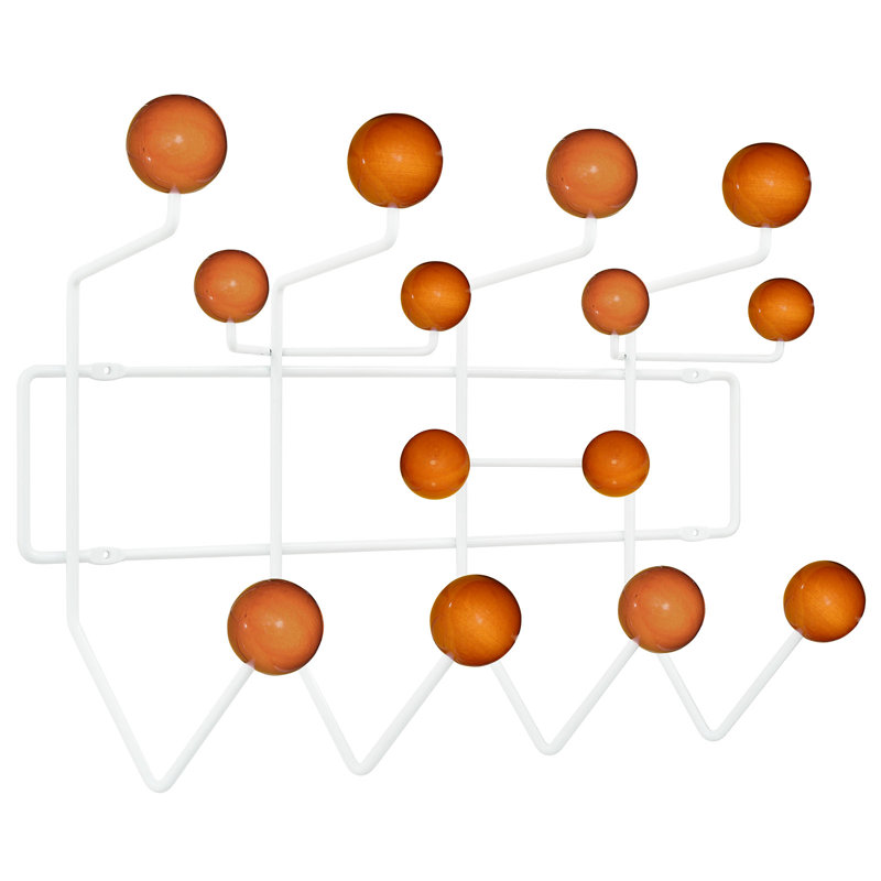 Modway Gumball Caramel Wood and Iron Wall-Mounted Coat Rack