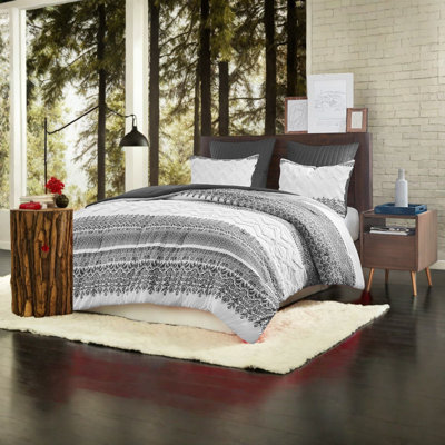 Ensembles de literie Chic Farmhouse, capitonnage en chenille de coton, gris très grand