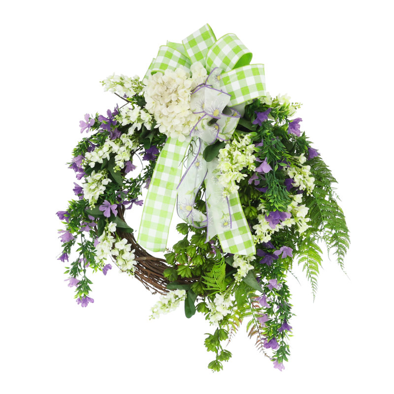 Sofia 24" Wreath with Hydrangeas, Lilacs and Bows