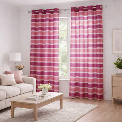 Panneaux de rideaux transparents à rayures Colorado - Rideaux filtrant la lumière pour la maison moderne