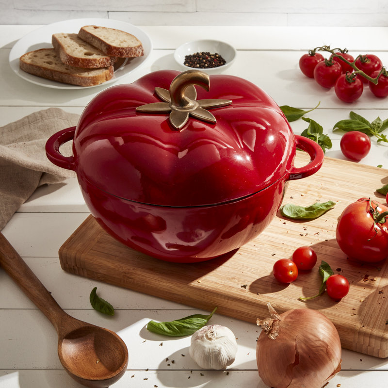 Smith  & Clark 4-Quart Enameled Cast Iron Tomato Dutch Oven