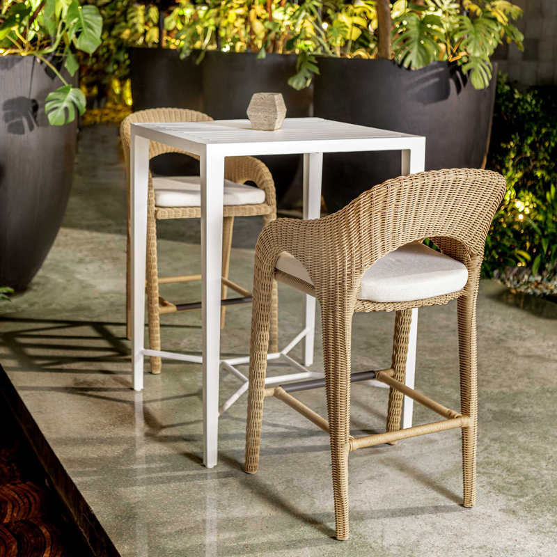 Uttermost Montellano White Outdoor Bar Table