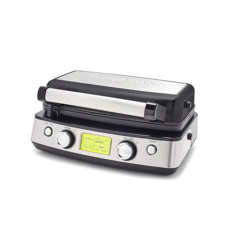GreenPan Elite 2-Square Waffle Maker, Black