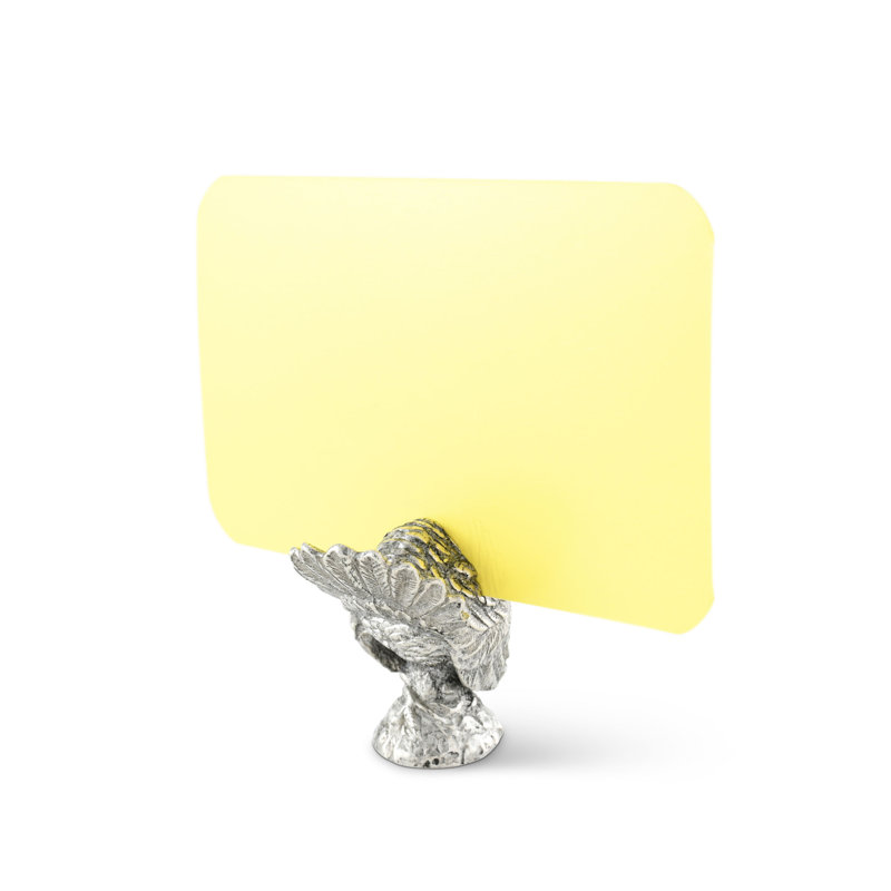 Harvest Pewter Turkey Place Card Holder