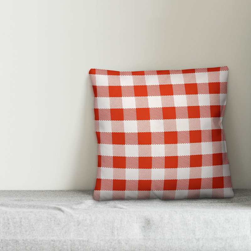 Buffalo Check Plaid Square Throw Pillow, 16" x 16", Indoor, Red