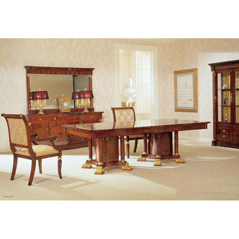 Beech Rectangular Solid Wood Top with Solid Wood Base Dining Table, 46.5" W x 94.5" L