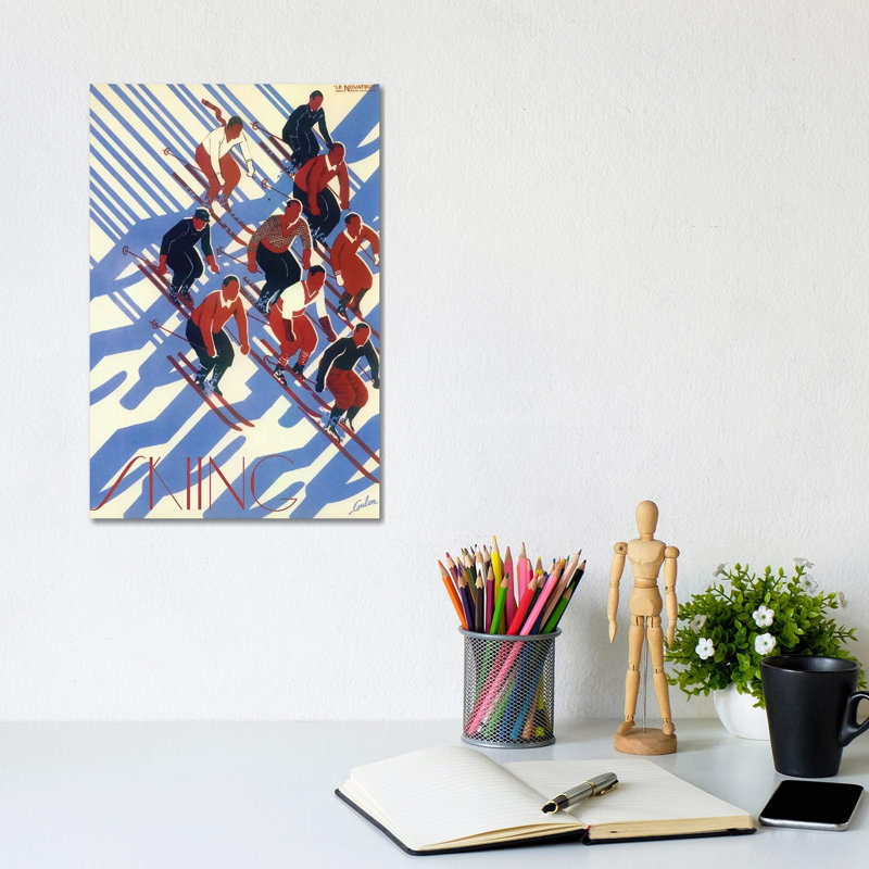 Skiing VIII by Vintage Apple Collection - Wrapped Canvas Print, 20.32 cm H x 30.48 cm W