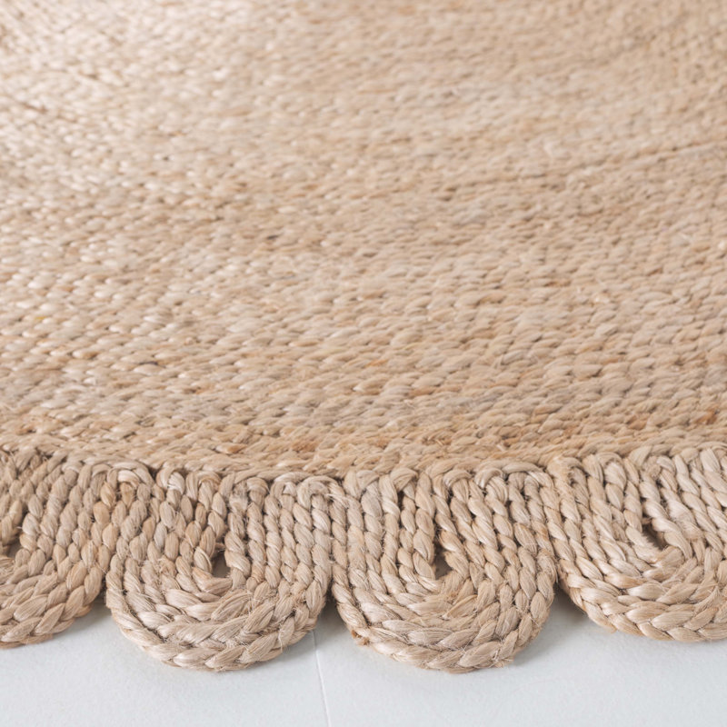Alliemae Natural Fiber Flat Weave Jute Pile Rug, Round 3"