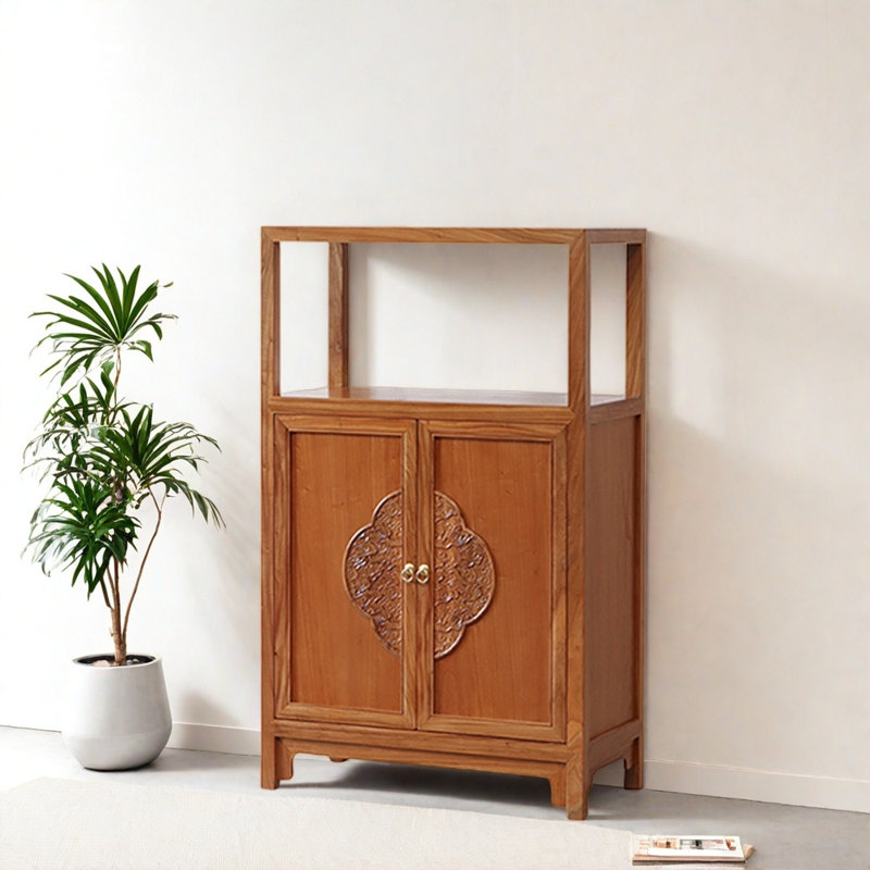New Chinese Style Solid Wood Entryway Cabinet