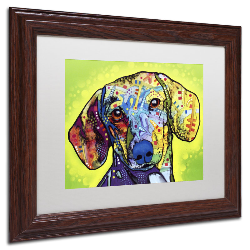 « Teckel » par Dean Russo, impression d’art graphique sur toile encadrée, H 13,8 po x l 16,8 po x P 0,75 po