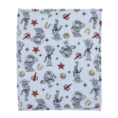 NoJo Disney Toy Story Super Soft Light Year Woody Star Rocket Horse Shoe French Fiber Baby Blanket
