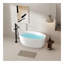 Baignoire autoportante en acrylique blanc brillant, élégante baignoire ovale, drain en nickel brossé et ensemble de trop-plein à fente intégré