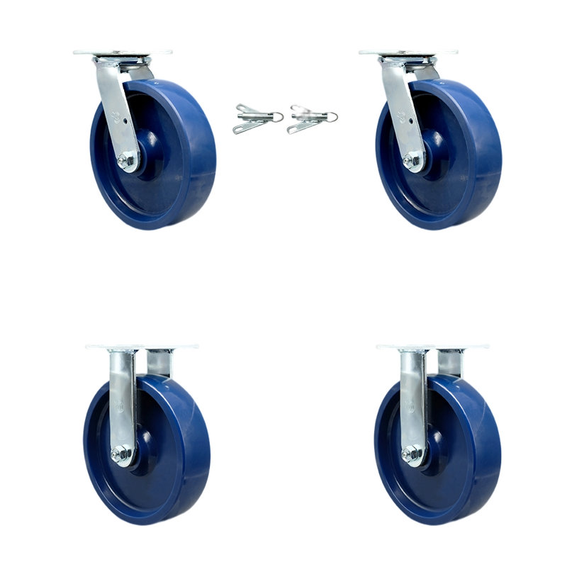 4 Piece Solid Polyurethane Caster Set