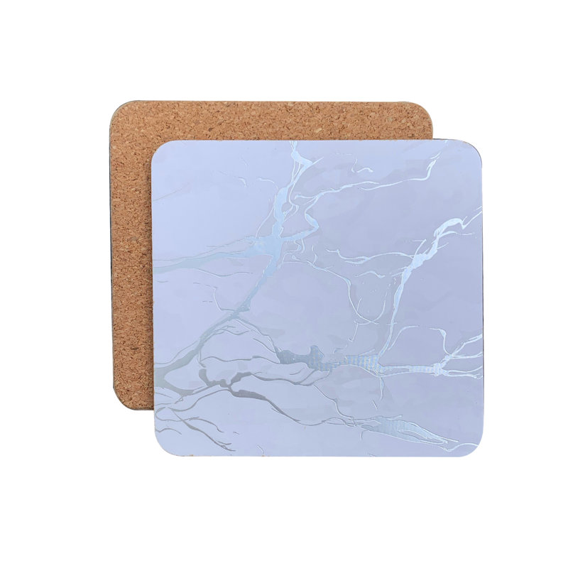 Sous-verre en liège marbré, Argent
