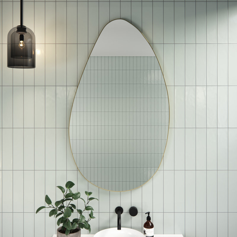 Miroir Starla, 28 po x 48 po, Laiton satiné, Ovale