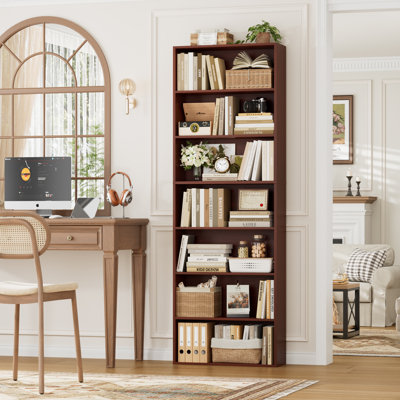 Idlewild 82.5'' H Standard Bookcase, 7-Tier Open Bookcase, Home Library Bookcase