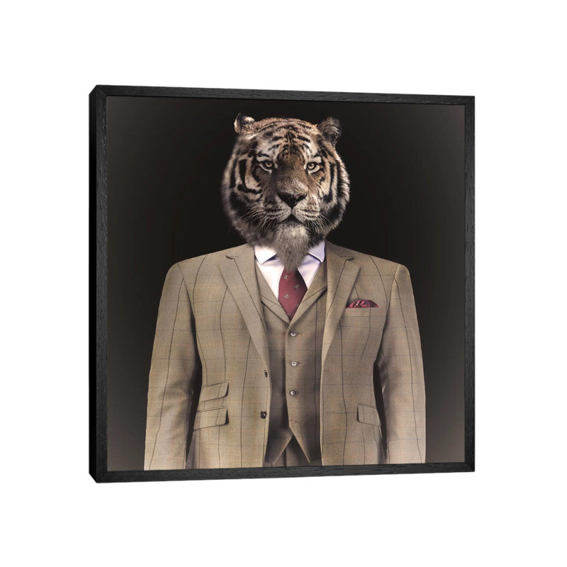 The Gent - Print on Canvas, 45.72 cm H x 45.72 cm W, Black Framed