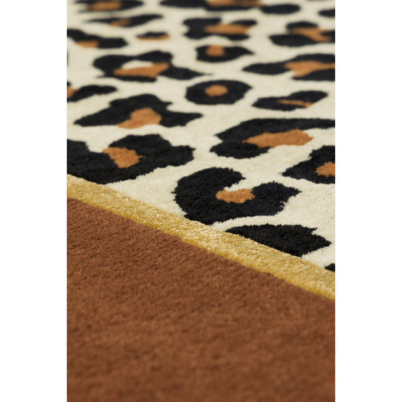 Fauve Hand Tufted Animal Print Area Rug in Naturel/Beige, Rectangle 5'7" x 7'10"