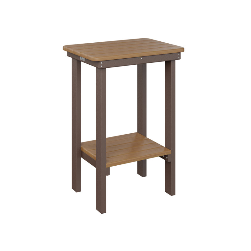 Berlin Gardens Rectangular End Counter Table, Chocolate Brown, Natural Teak
