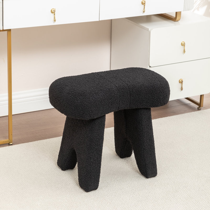 Fauteuil de maquillage en fausse fourrure, Black