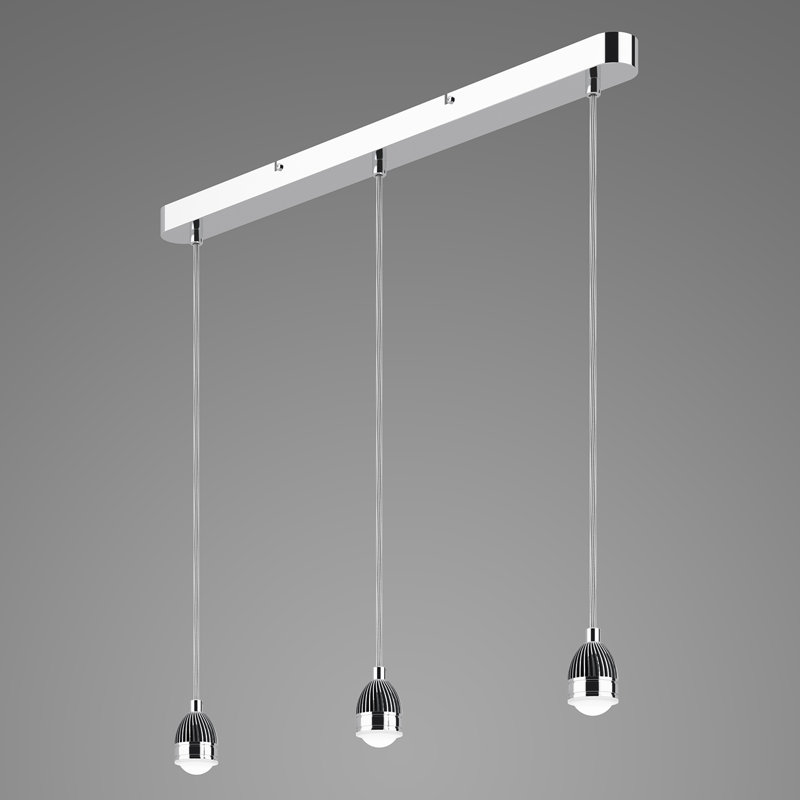 Casper 3 - Light LED Kitchen Island Pendant, Chrome