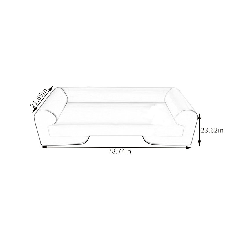 Upholstered Bench, 23.62" H x 78.74" W x 21.65" D, Gray