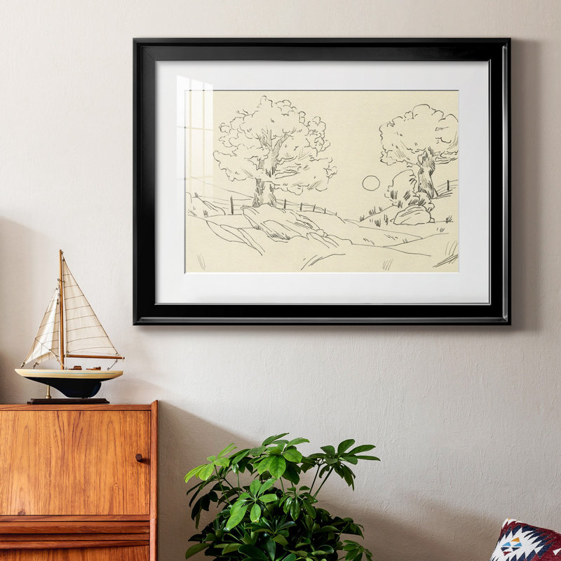 Chêne Christchurch III, Papier avec cadre noir, H 18,5 po x l 24,5 po x P 1 po, Blanc