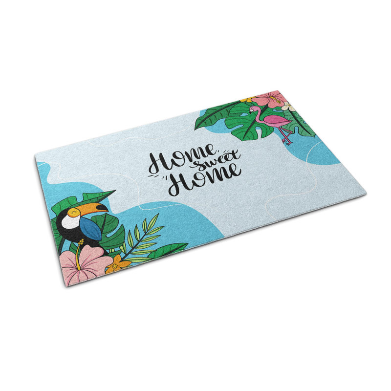 Non-Slip Floral Outdoor Doormat