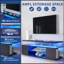 Meuble télé pour meuble télé 70 pouces à DEL avec console de rangement multimédia et grande armoire latérale pour le salon-488788018-488788029