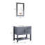 Meuble-lavabo de salle de bain 30 po - Couleur grise, revêtement spécial en feuille, égratignure, bris, huile, teinture, luminaire tranquille avec miroir brisé, résistant à l'huile, aspect moderne bleu foncé