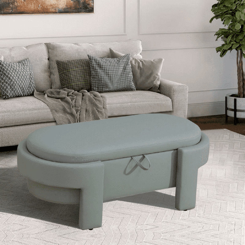 Banc de rangement à couvercle rabattable rembourré