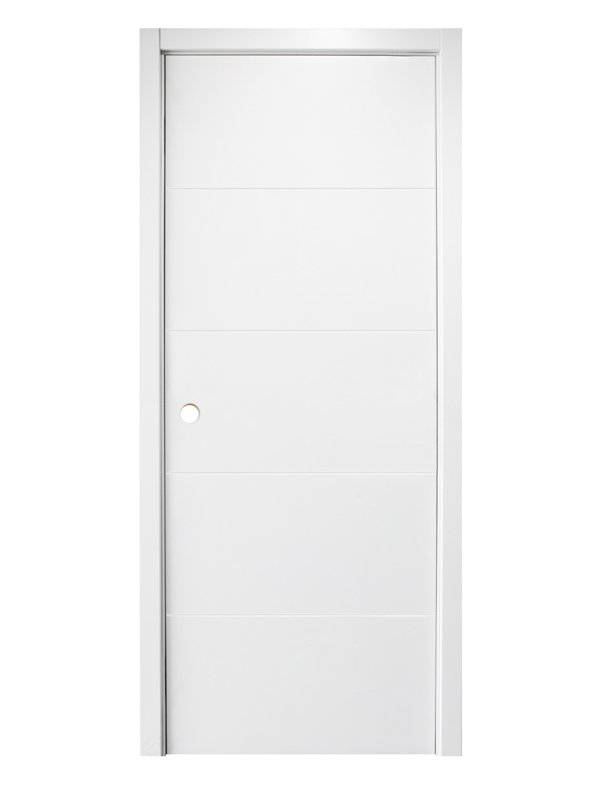 Porte intérieure stratifiée blanche Graffiti, 18 po x 80 po