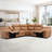 Classic Orange Faux Leather Power Sectional with Console & 3 Electric Recliners-102792027