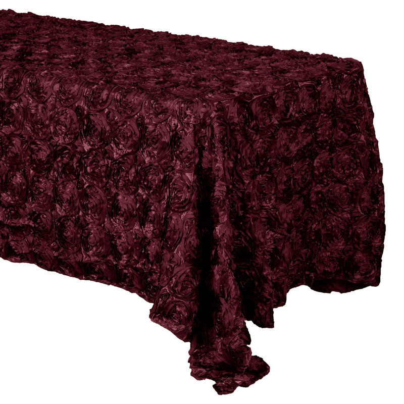 Silvie Floral Polyester Tablecloth, Burgundy, 60" x 48"