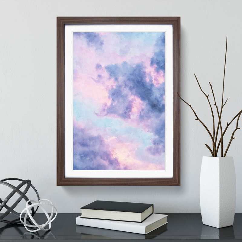The Purple Clouds - Picture Frame Painting Print, 87cm H x 62cm W x 2cm D, Walnut Framed