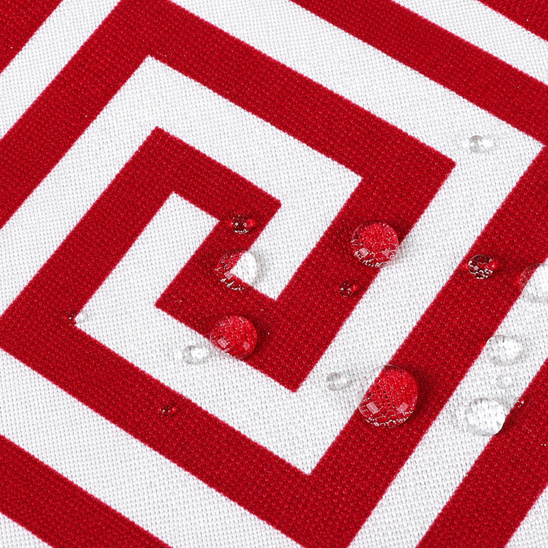 Indoor/Outdoor Square Throw Pillow Covers, 18"W x 18"L, Red Greek Key