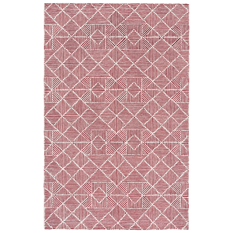 Foraker Hand Tufted 0.8 Wool 0.2 Cotton Geometric Rug, Rectangle 3' x 5'