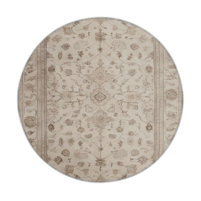 Turkish Beige Indoor and Outdoor Area Rug