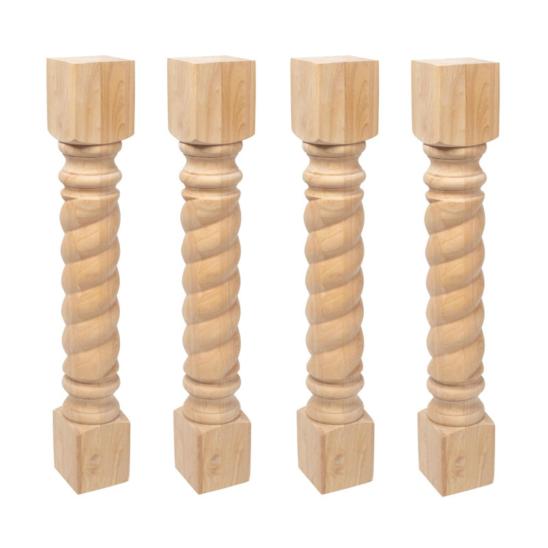 Pieds de poteau d'angle 35-1 / 4 po. 1 pièce, Bois dur, 4 Pack