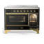 Cuisinière à induction 48 pouces avec 6 éléments à induction en noir brillant (garniture laiton) Majestic III Series-124828916-124828927