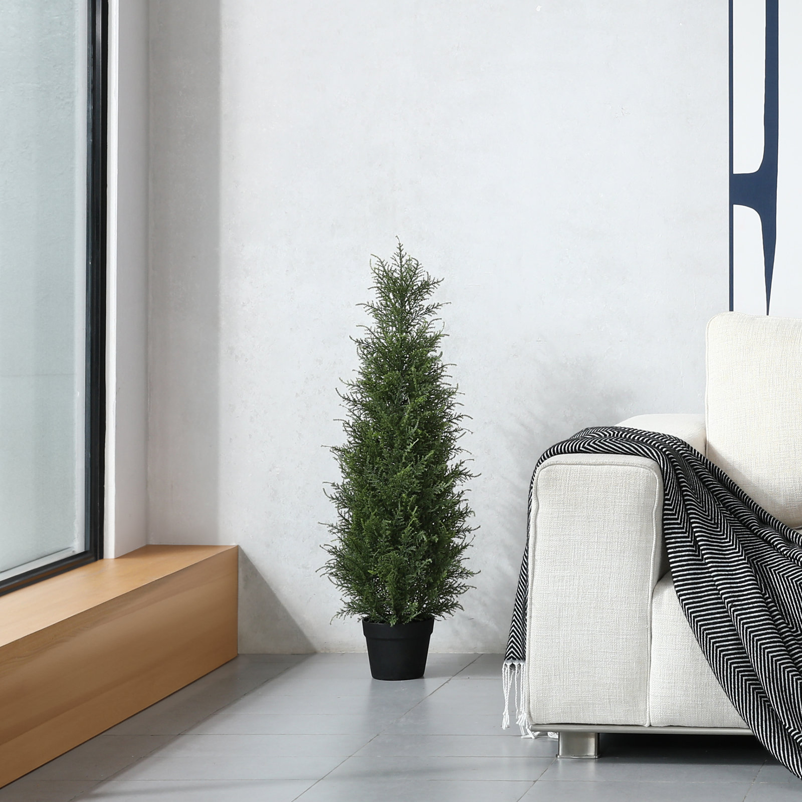Adcock Cypress Topiary in Pot, 36" H x 12" W x 12" D