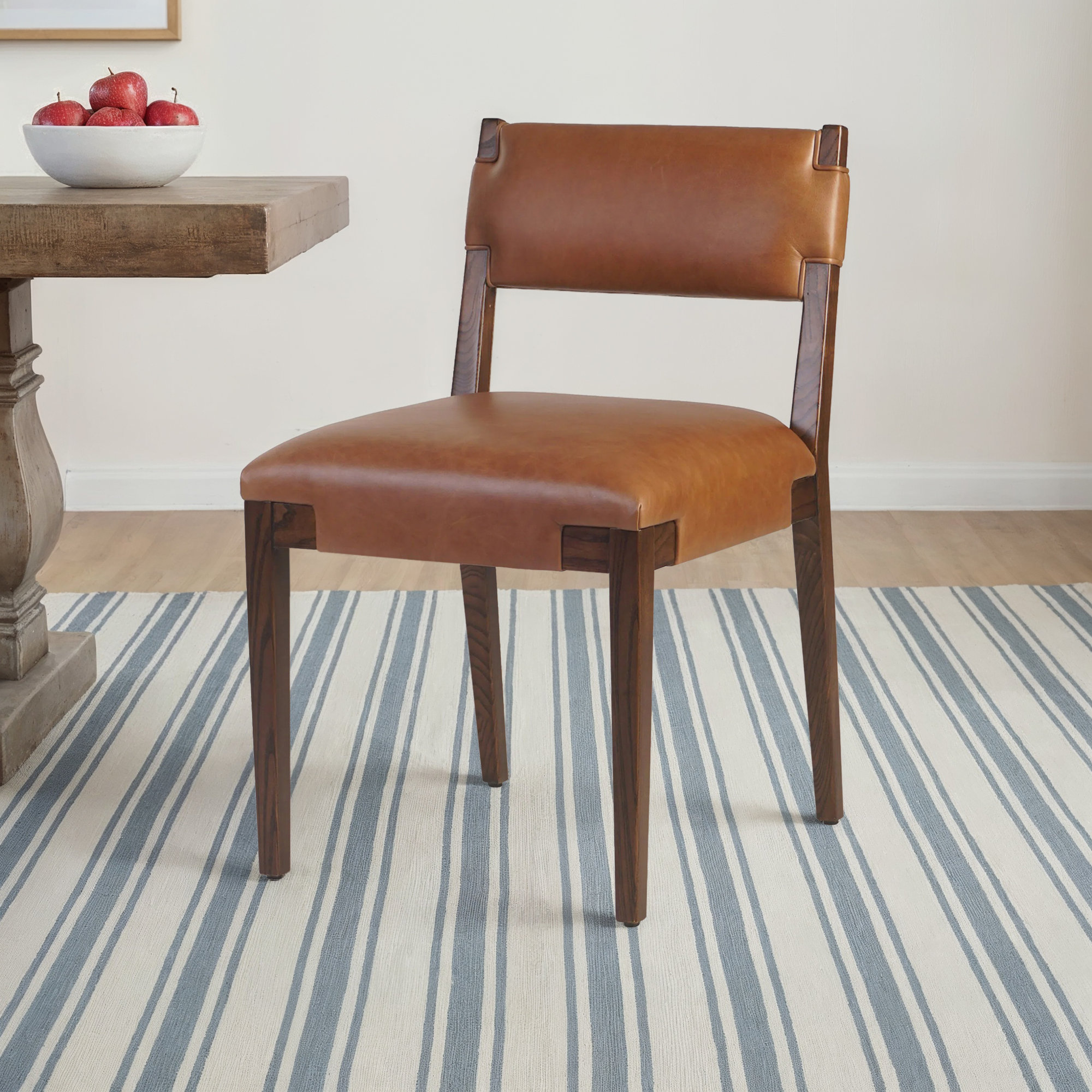 Bilbrey Leather Side Chair, Brown, Brown