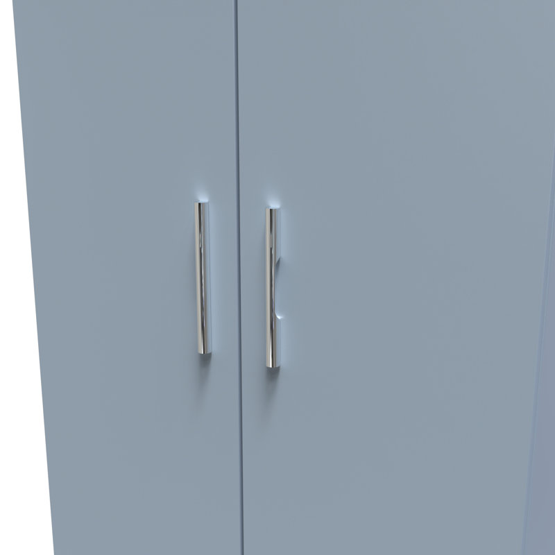 Fully Assembled Contrast 2 Door Wardrobe, Denim Blue