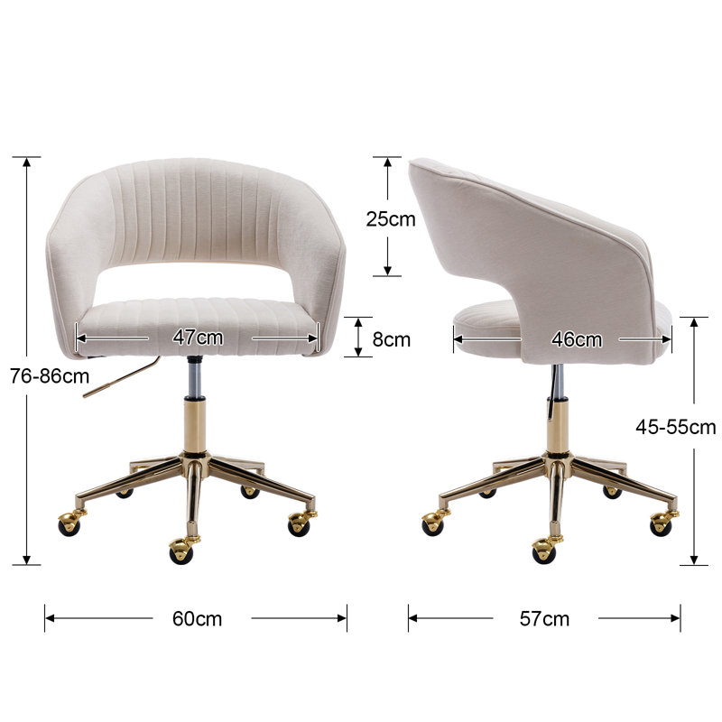 Adell Chenille Office Chair, Beige