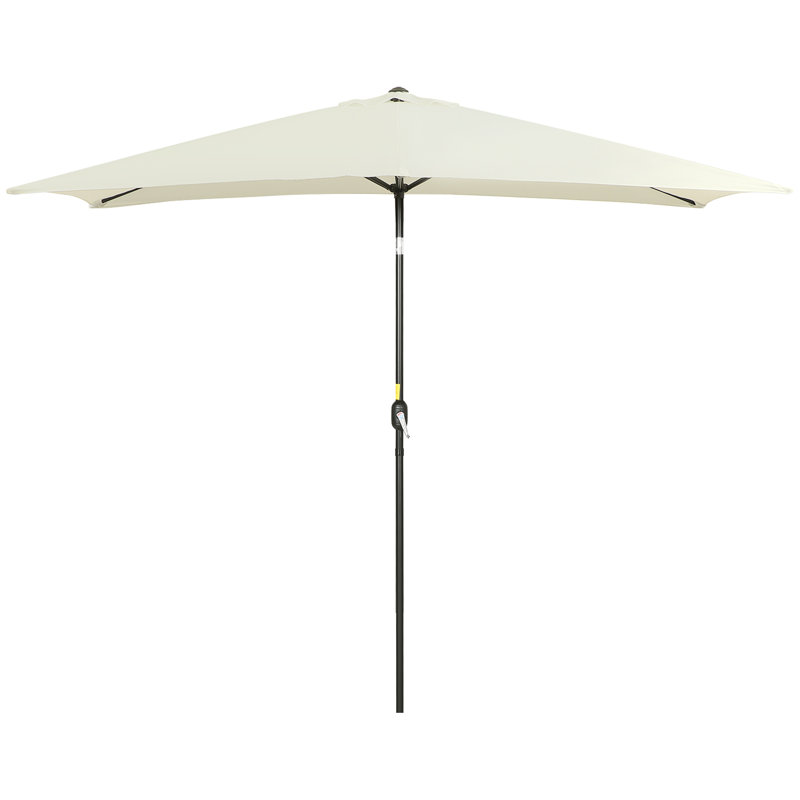 Parasol de jardin inclinable, parasol de marché avec manivelle blanc crème